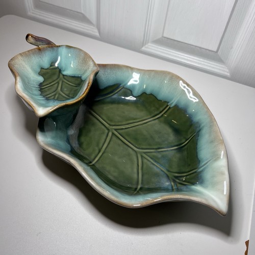 Vintage ceramic leaf shaped - vintage,