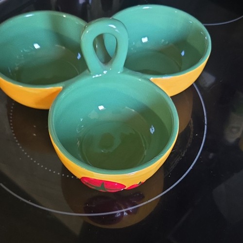 Ceramic green yellow triple - yellow,