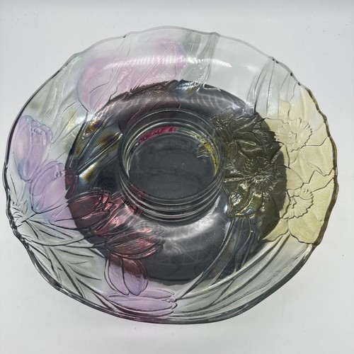 Crystal floral chip and dip - crystal,