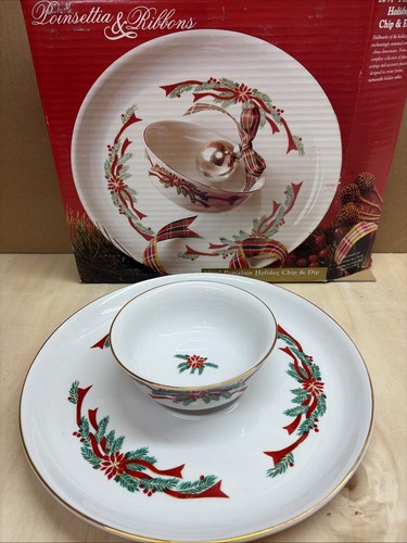 Poinsettia ribbons porcelain - &,